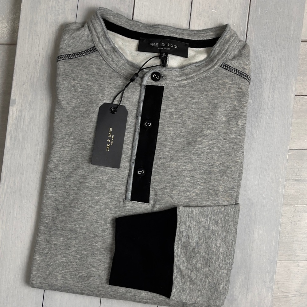 Rag & Bone Gibson Henley in Heatherd Gray - Picture 11 of 13